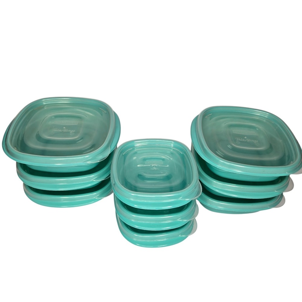 Rubbermaid TakeAlongs Food Storage Container Set 18 Pc Teal BPA Free w/ Lids USA - Picture 4 of 8